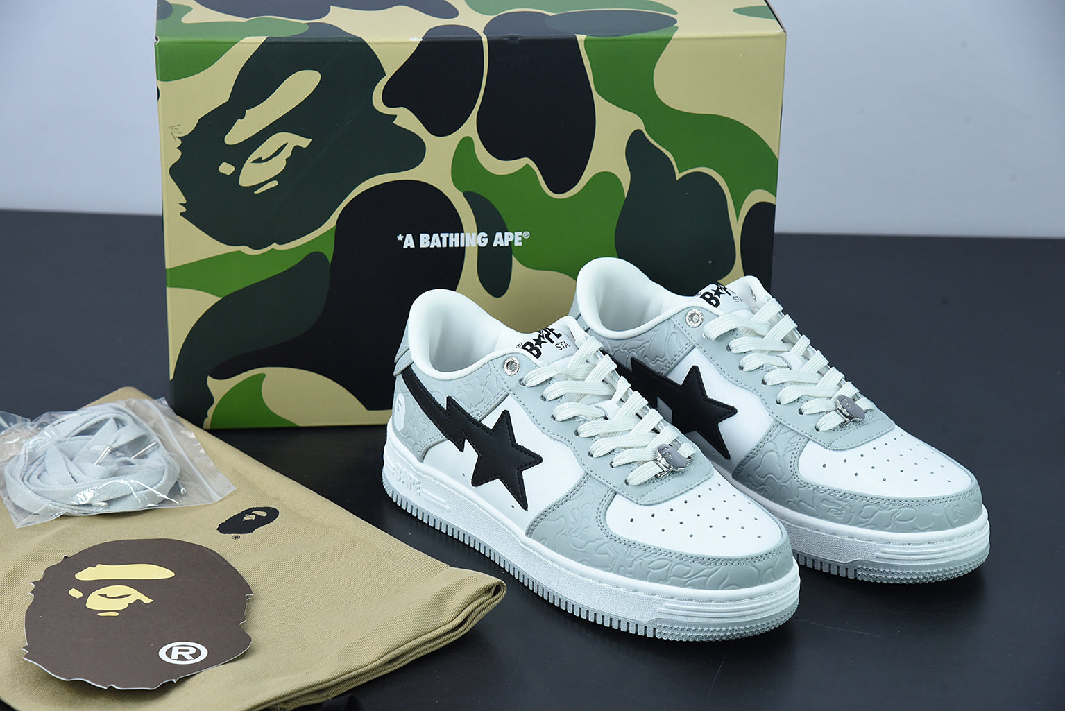 A Bathing Ape Bape Sta Low M2 "White Grey"