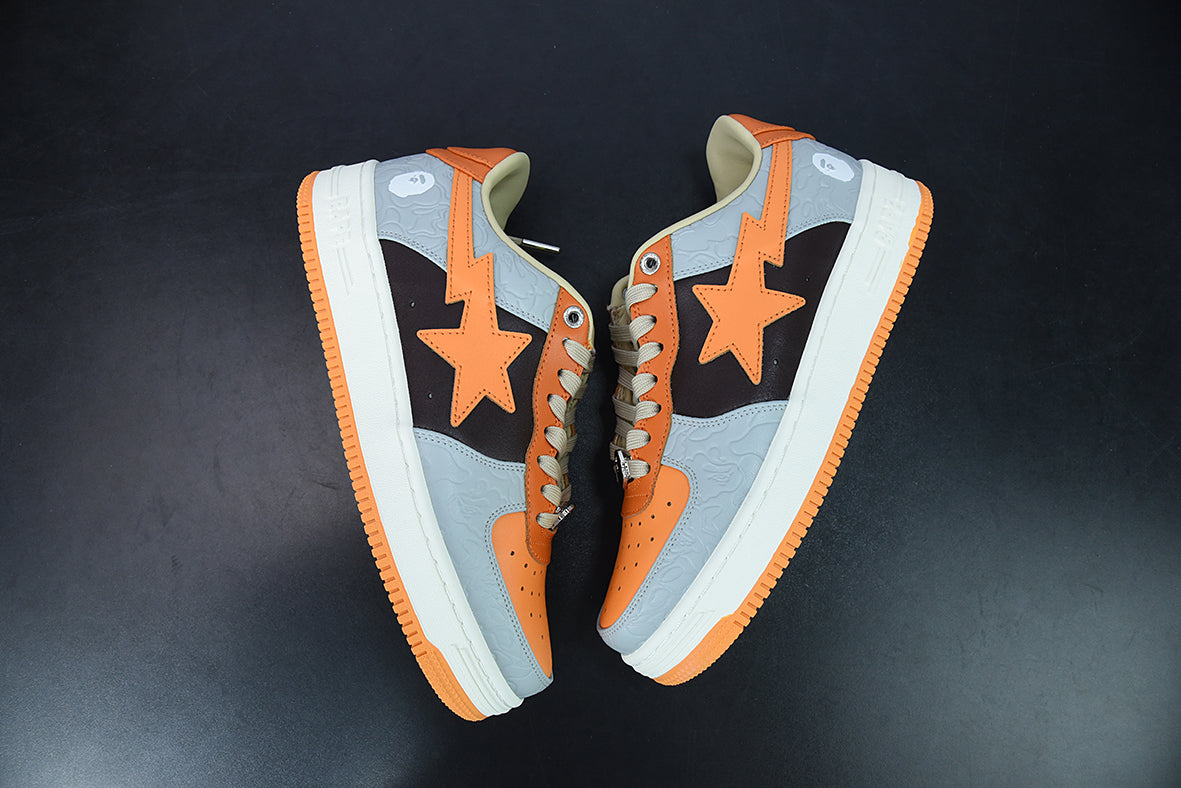 A Bathing Ape Bape Sta Low "Grey Orange"