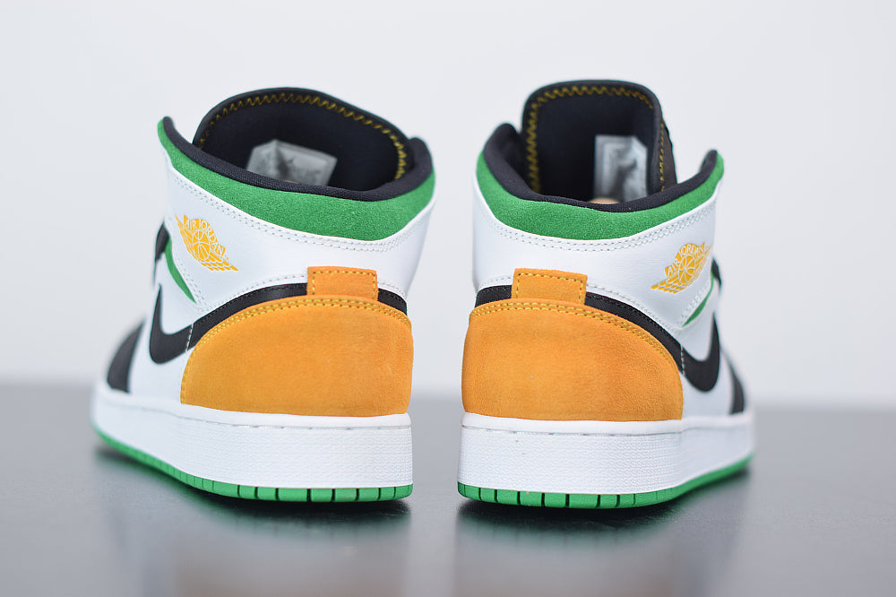 Nike Jordan 1 Mid SE White Laser Orange Lucky Green