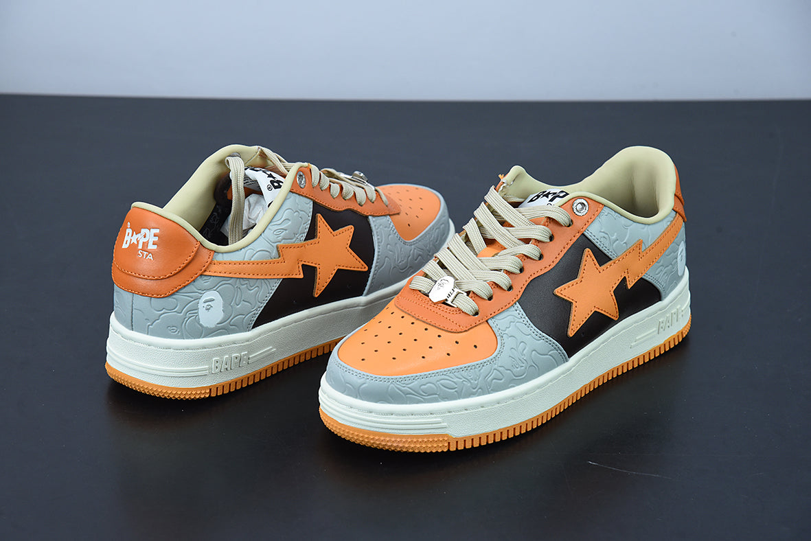 A Bathing Ape Bape Sta Low "Grey Orange"