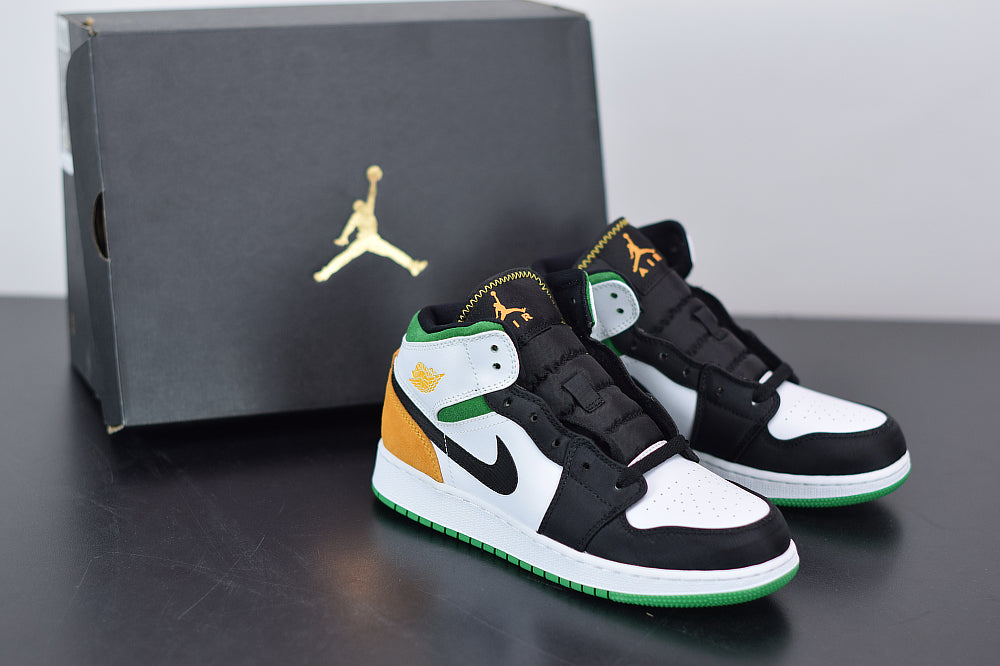 Nike Jordan 1 Mid SE White Laser Orange Lucky Green