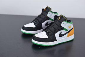 Nike Jordan 1 Mid SE White Laser Orange Lucky Green