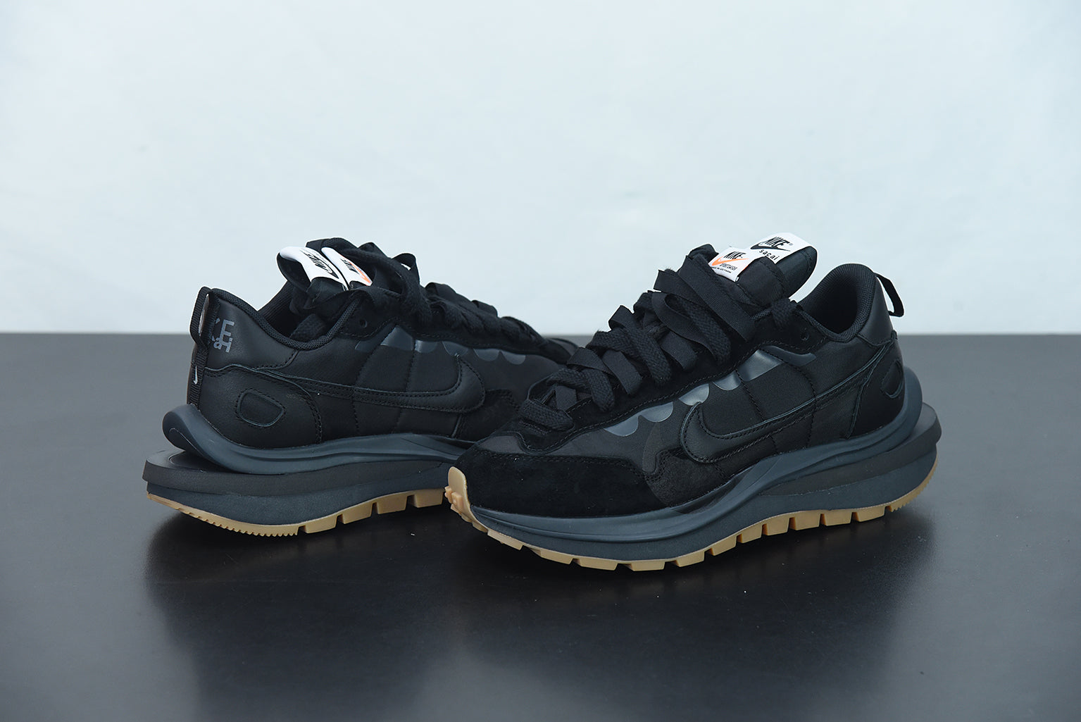 Nike x Sacai VaporWaffle Black and Gum