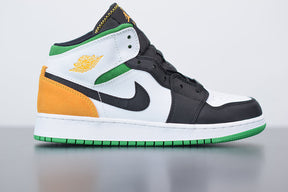 Nike Jordan 1 Mid SE White Laser Orange Lucky Green