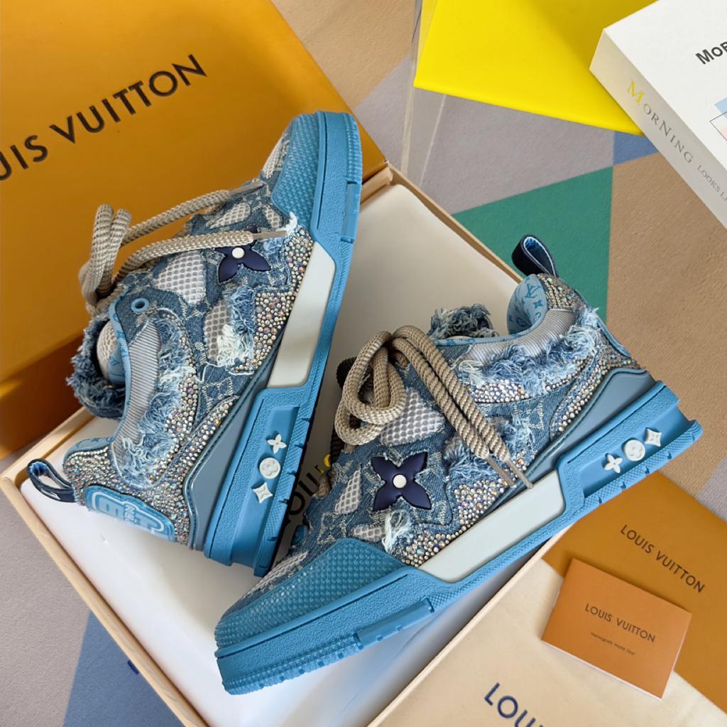 Louis Vuitton LV Skate Trainer "Blue Swarovski Monogram"