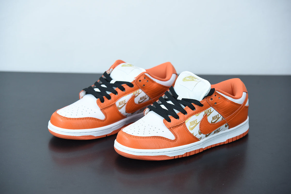 Nike SB Dunk Low x Supreme White Black Orange